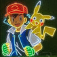 Ash Ketchum and Pikachu Neon Sign