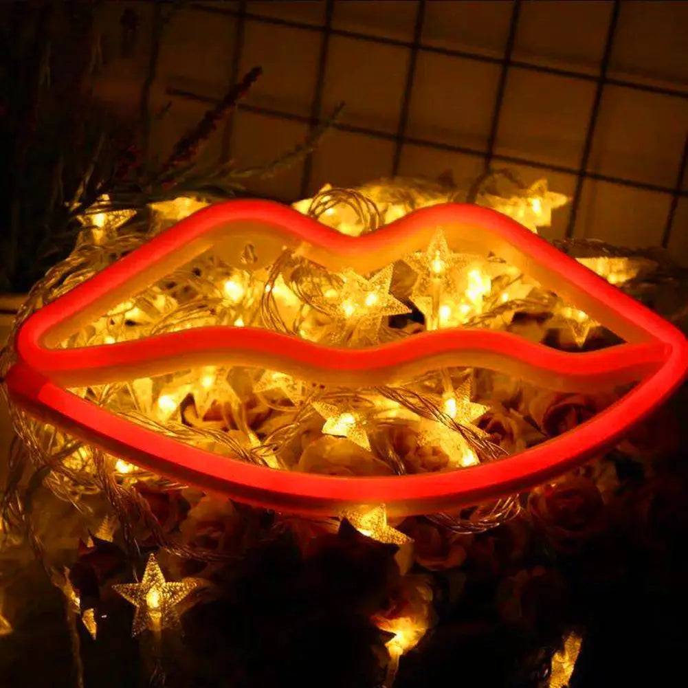 Pink & Red Lips Neon Sign