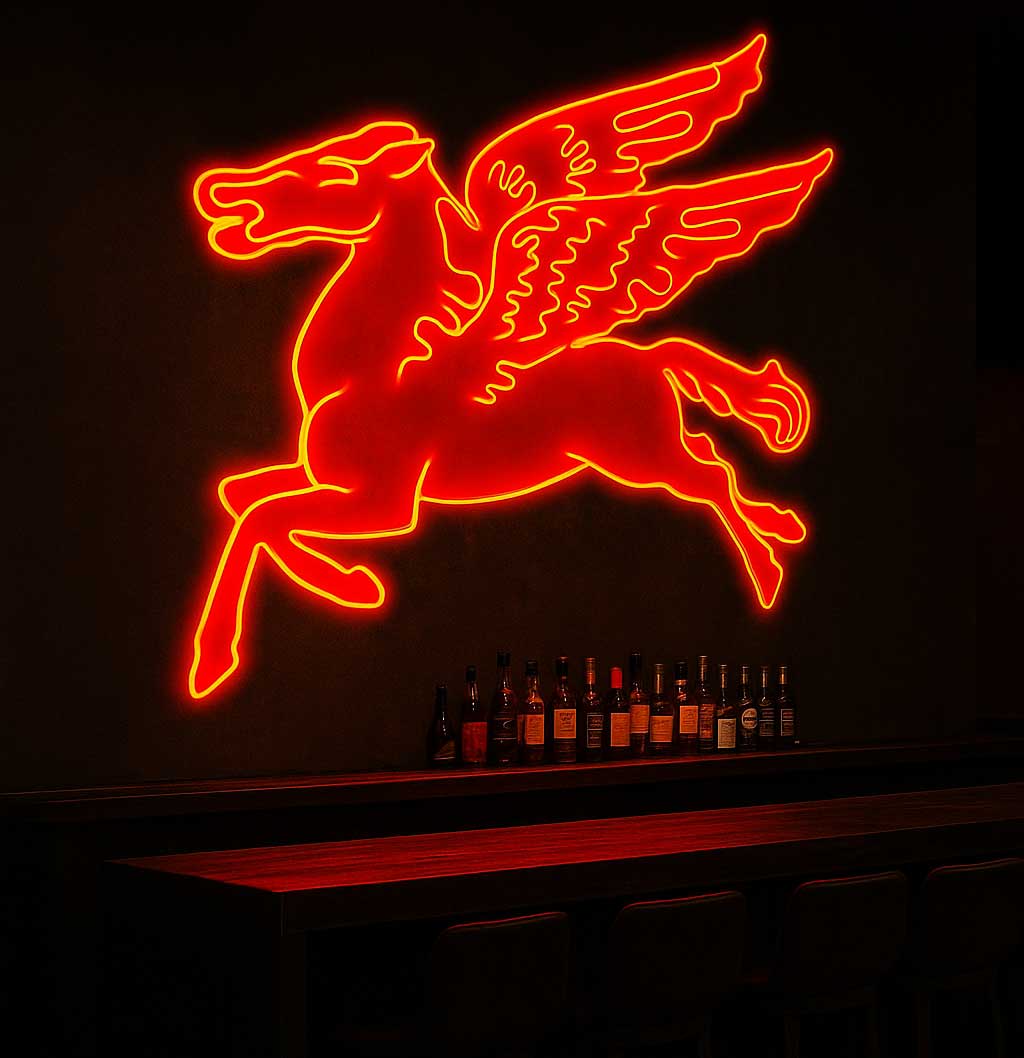 Vintage Mobilgas Pegasus Neon Sign