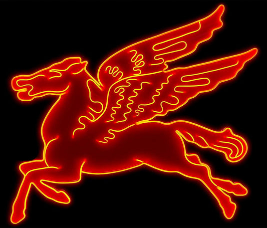 Mobilgas Pegasus Neon Sign Vintage Inspired
