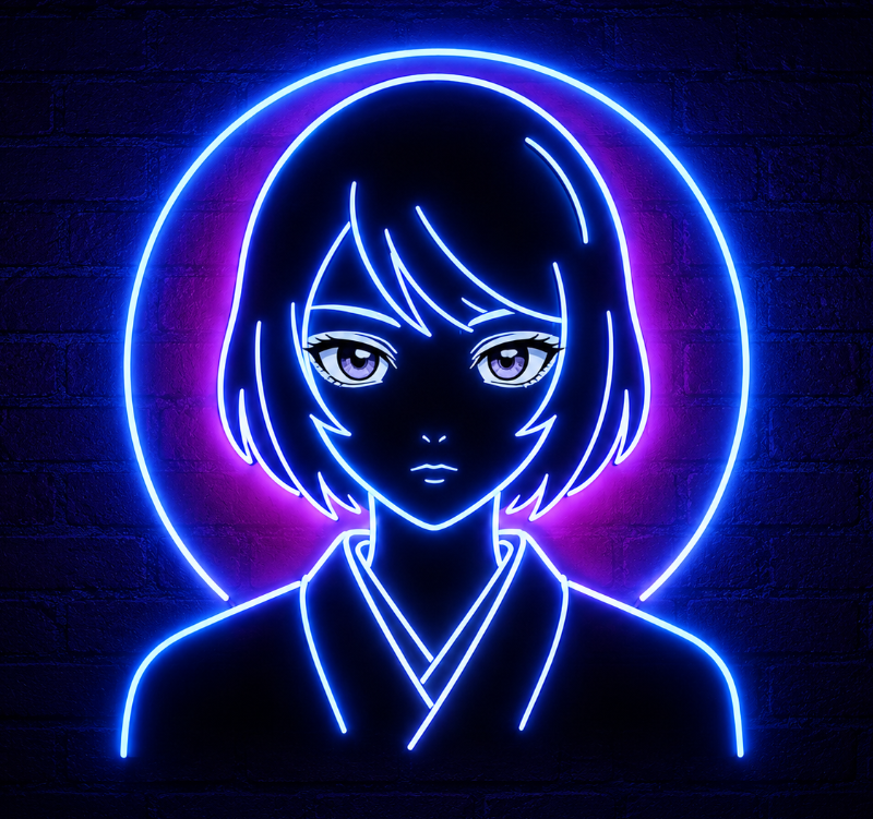 Rukia Kuchiki Bleach Neon Sign