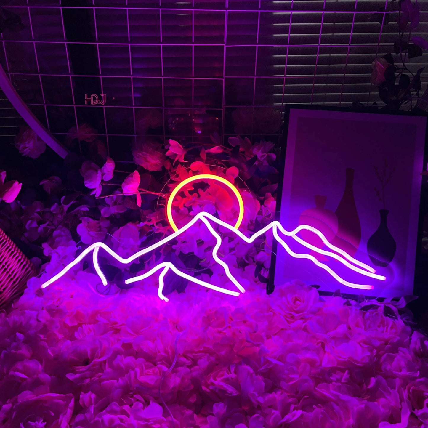 Mountain and Sun Neon Sign