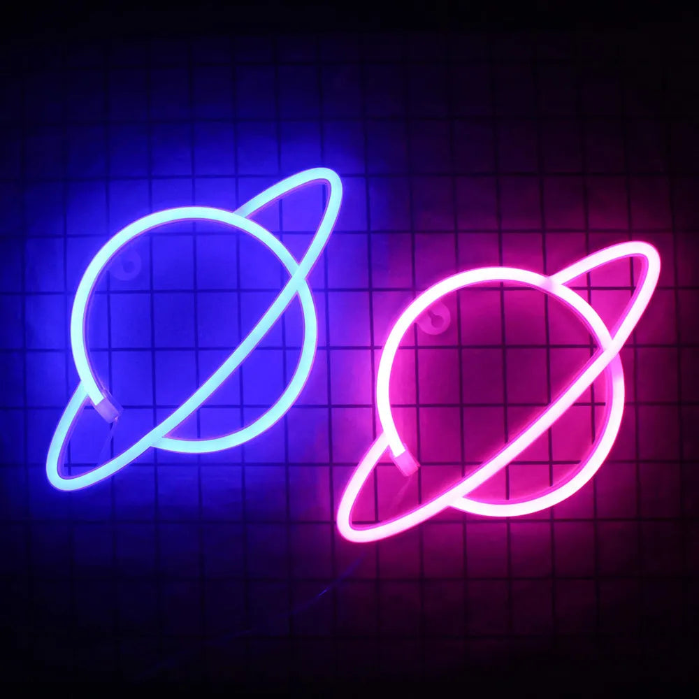 Planet Neon Sign - USB or Battery Powered