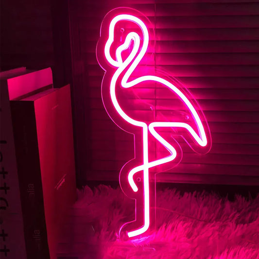 Standing Flamingo Neon Sign