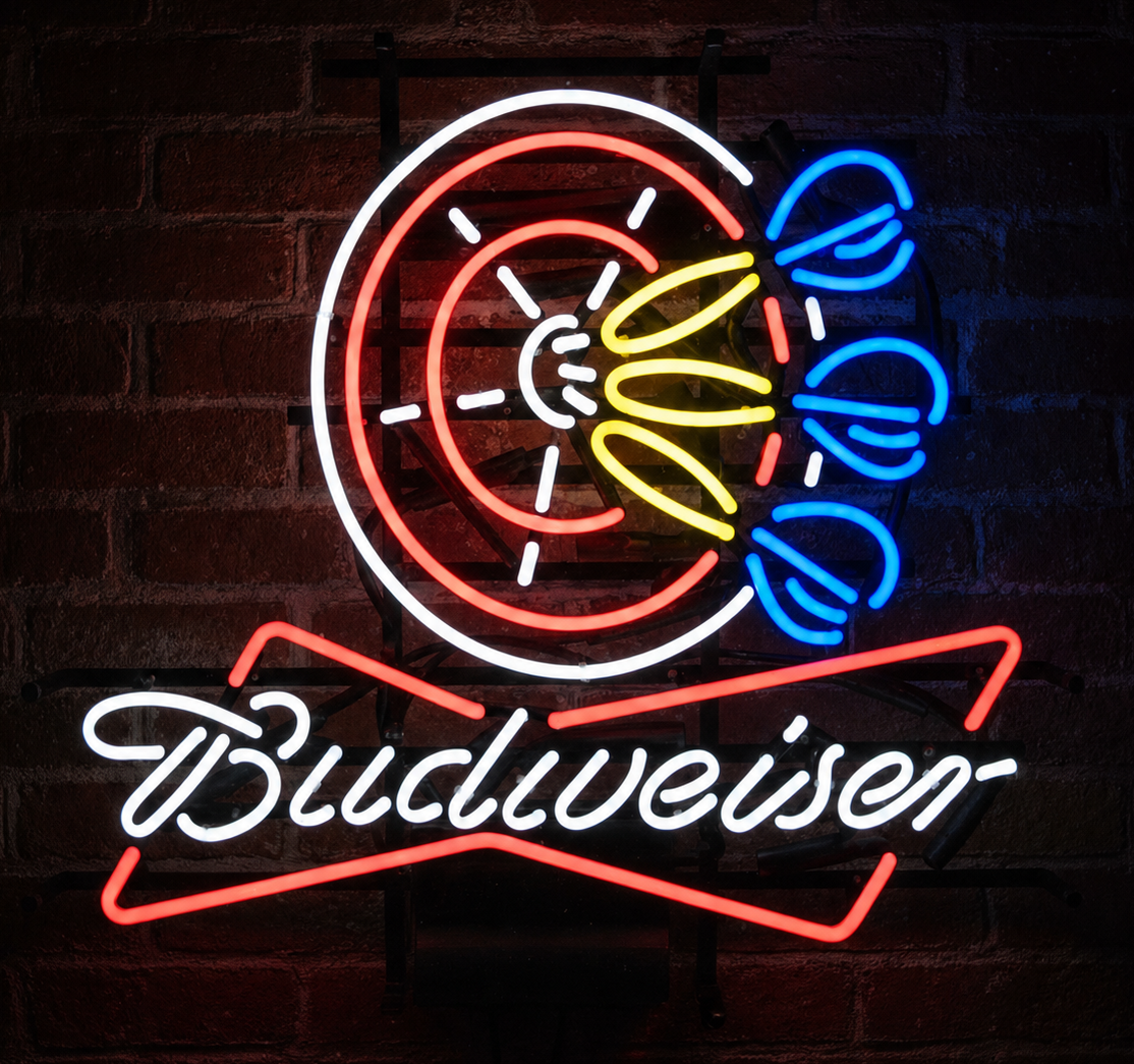 Budweiser Dart Board Neon Sign