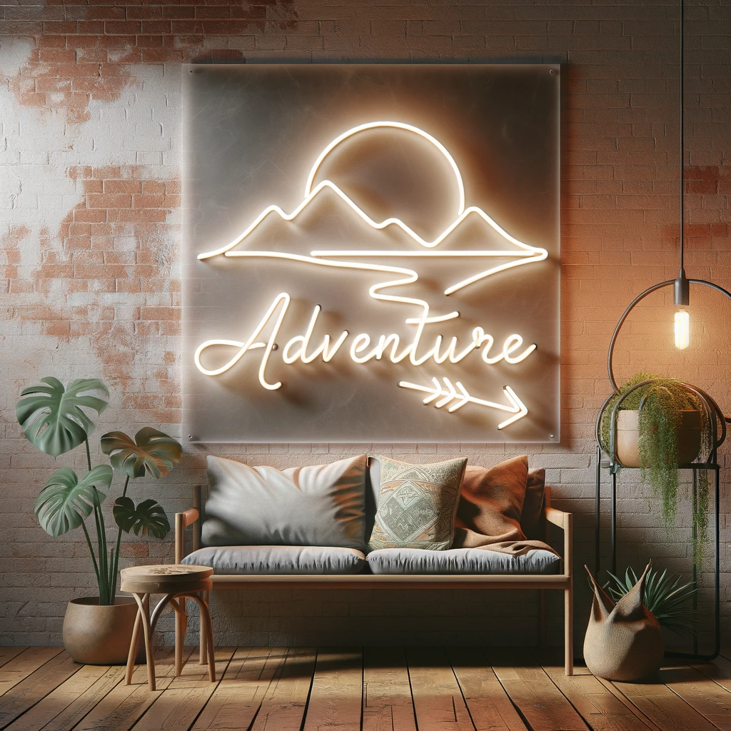 adventure neon sign