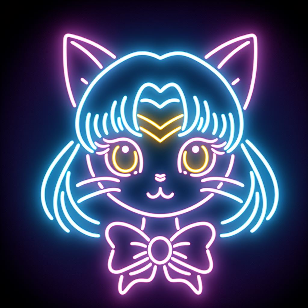 sailor moon inspired neon sign