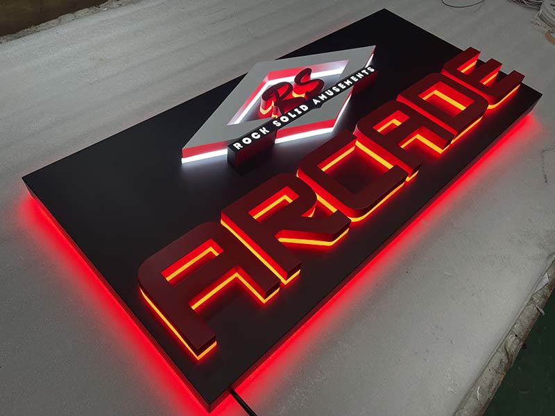 3D backlit sign