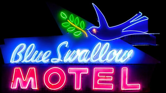 Blue Swallow Motel Neon Sign