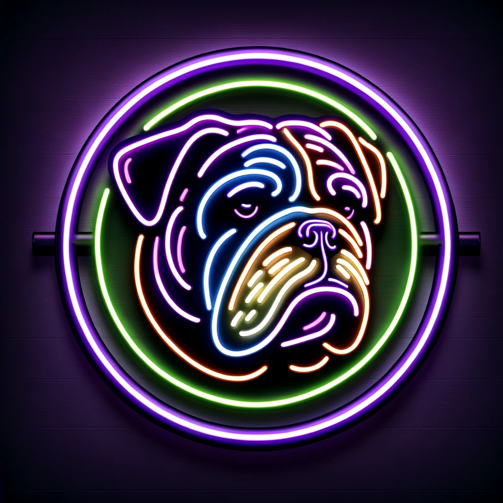 bulldog neon sign