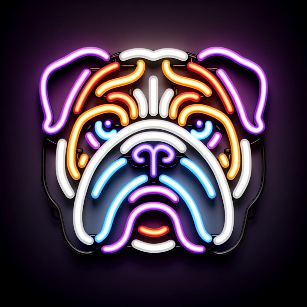bulldog neon sign