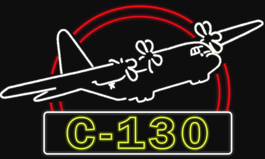C-130 Airplane Neon Sign