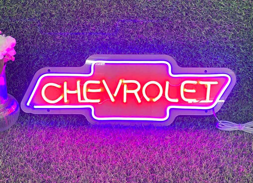 chevrolet logo neon sign