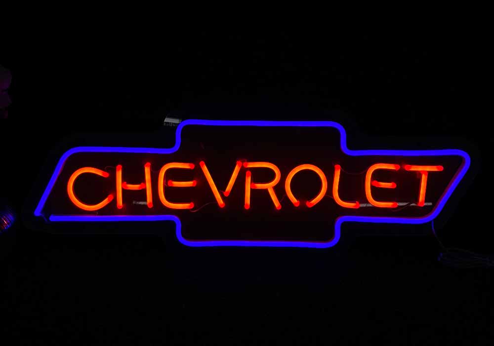 chevy logo neon sign