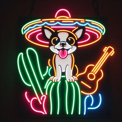 chihuahua fiesta neon sign