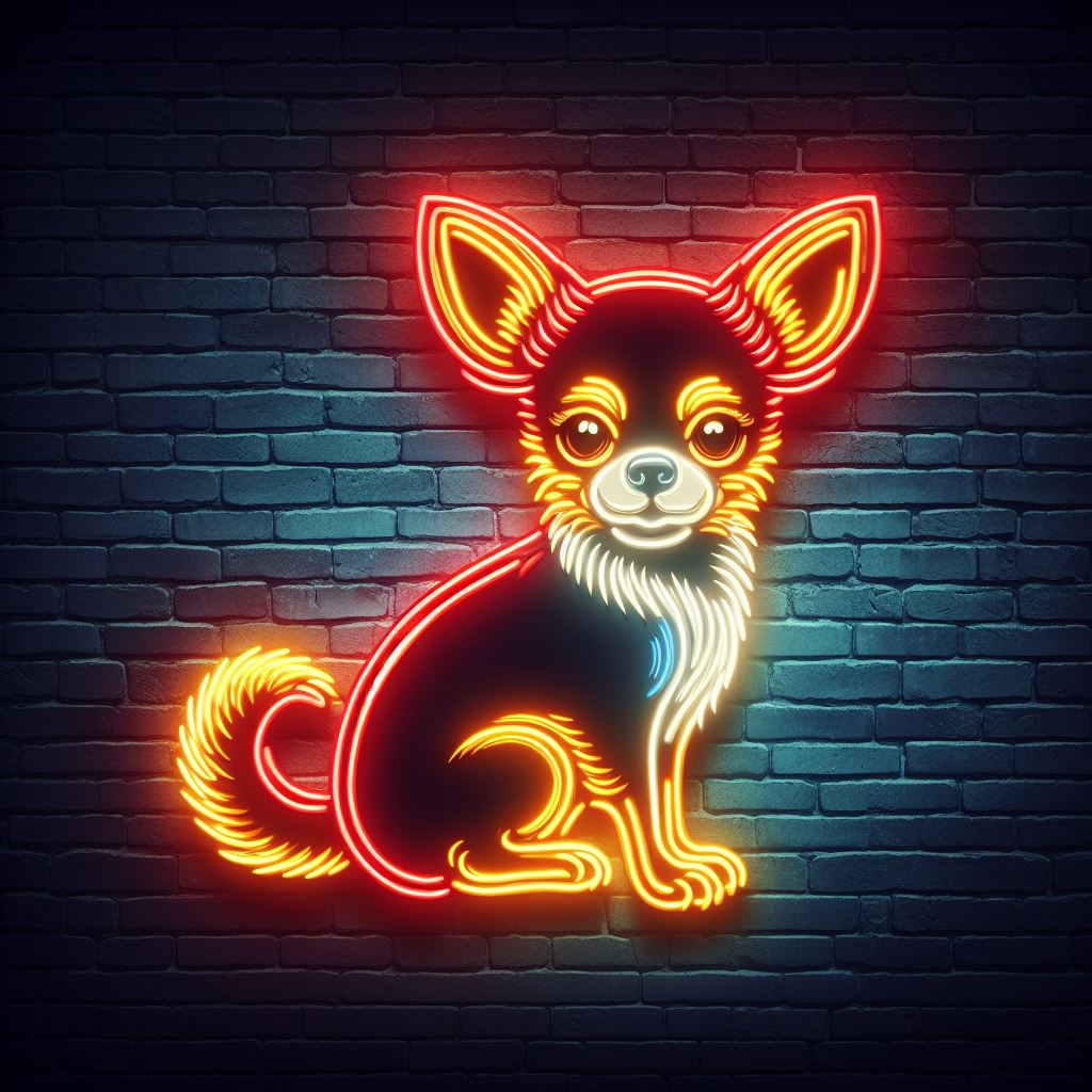 chihuahua neon sign