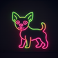 chihuahua neon sign