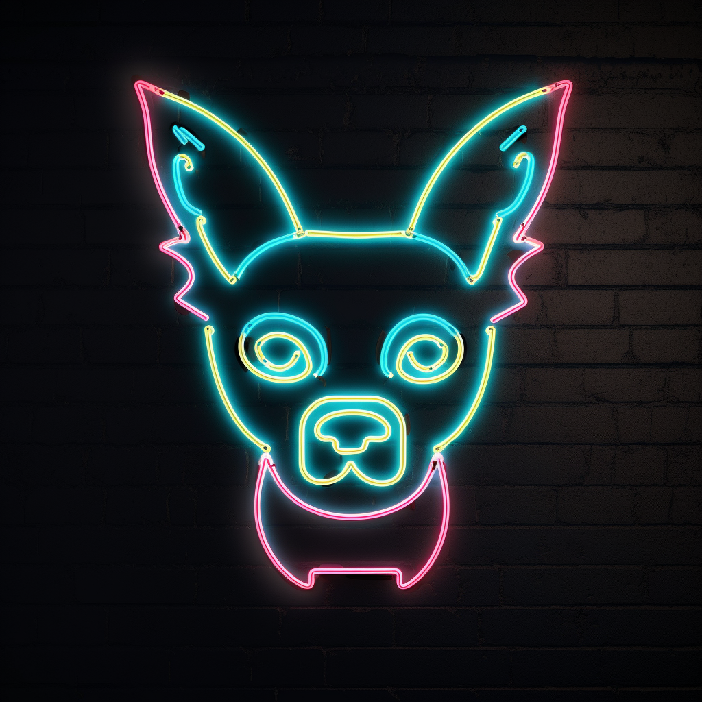 chihuahua neon sign 