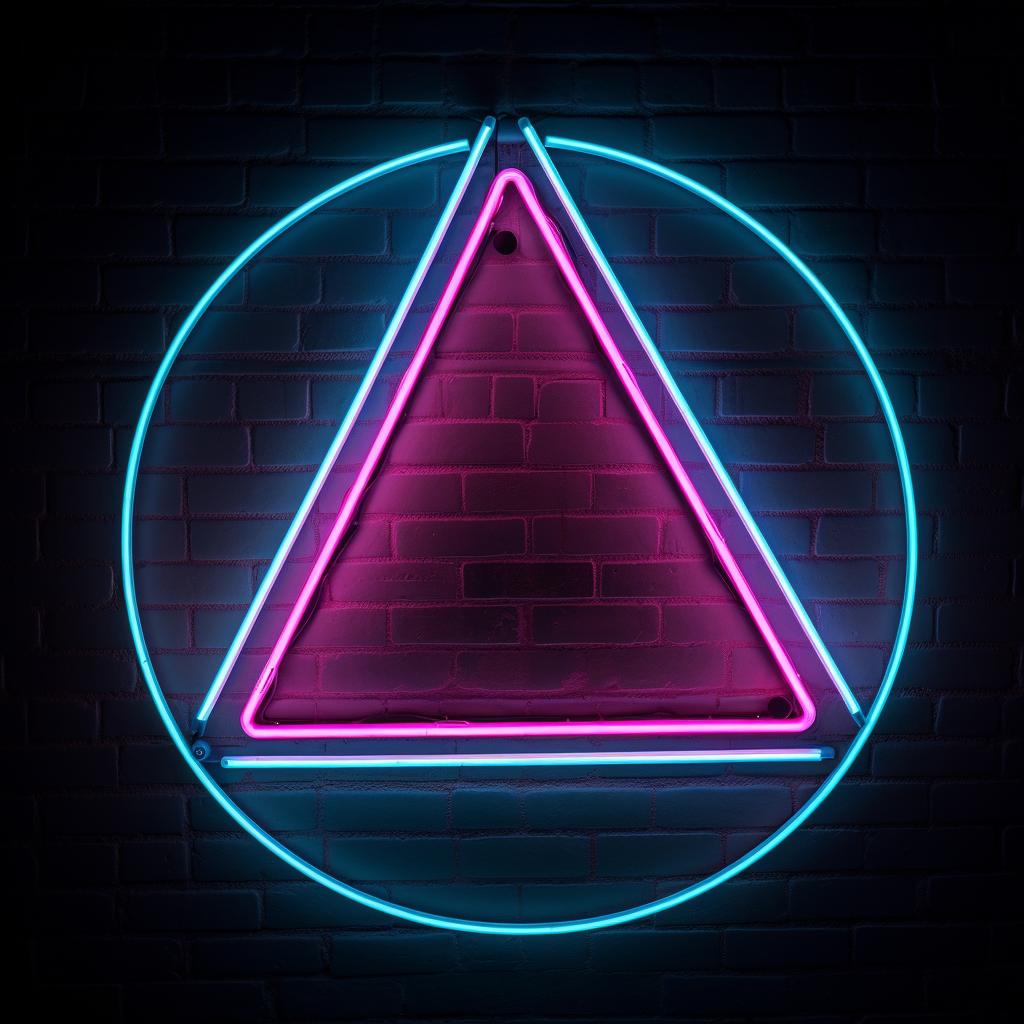triangle circle neon sign