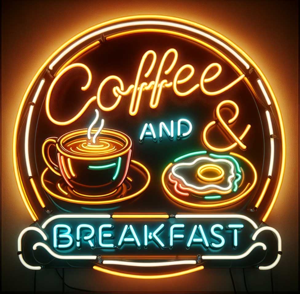 Coffee & Breakfast Neon Sign