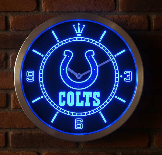 colts neon wall clock