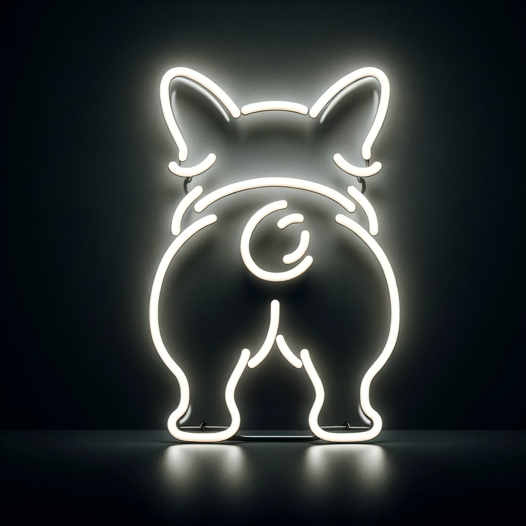 corgi wiggle butt neon sign