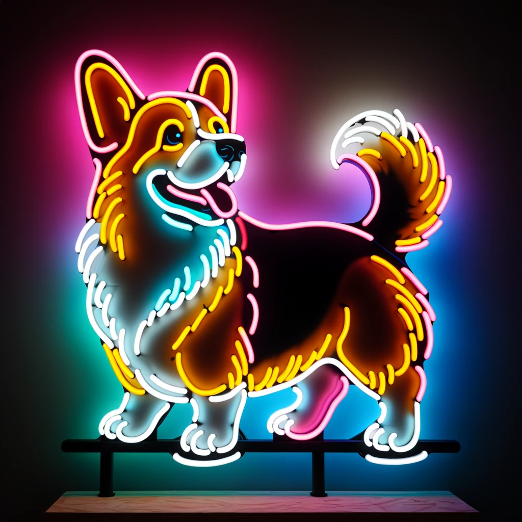 corgi neon sign