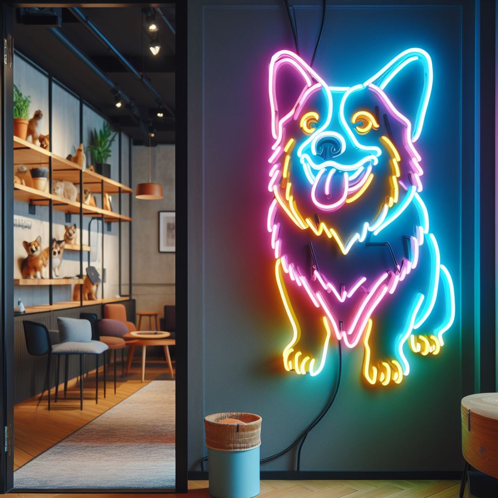 corgi neon sign