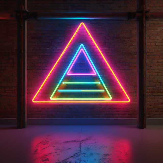 courage triangle neon sign