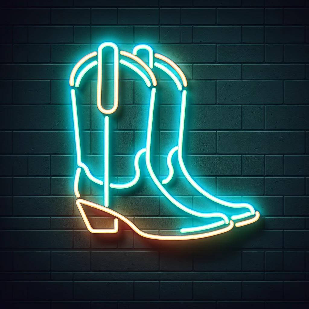 Cowboy Boots Neon Sign