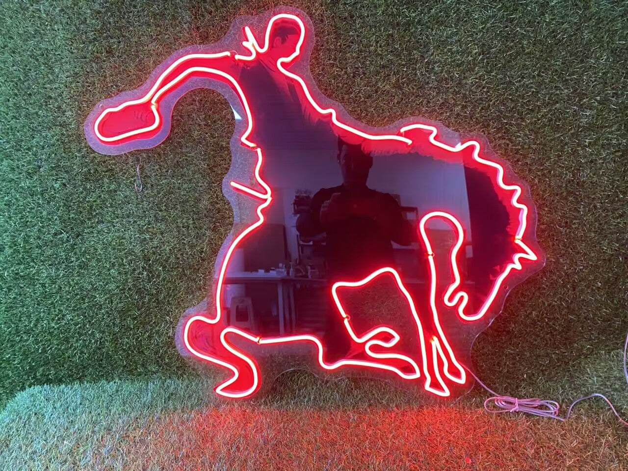 Cowboy Riding Horse Neon Sign