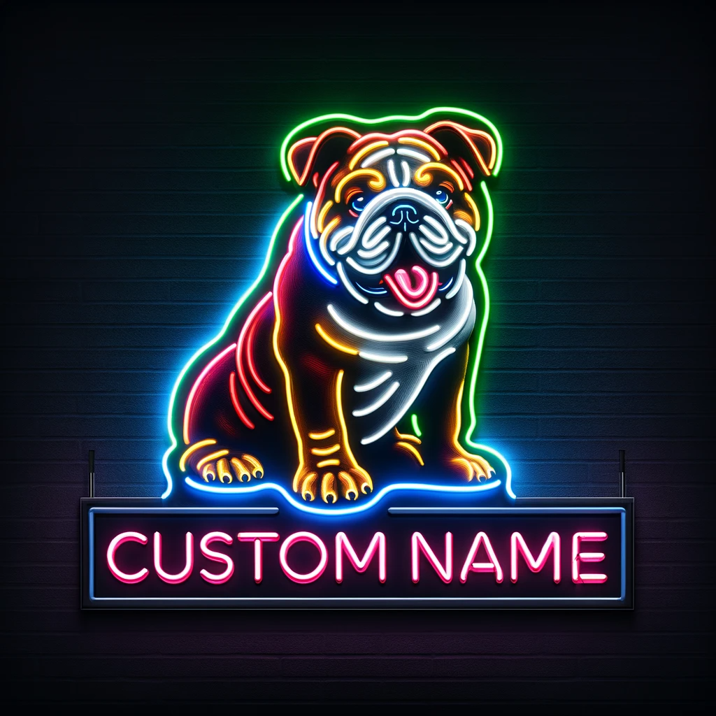 bulldog custom name neon sign