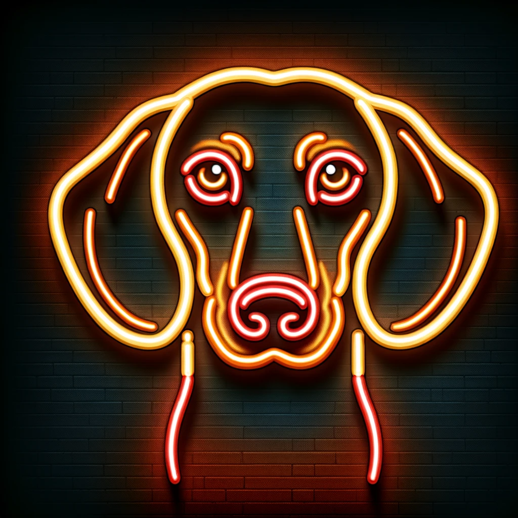 dachshund head neon sign