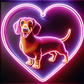 dachshund heart neon sign
