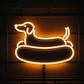 dachshund hot dog neon sign