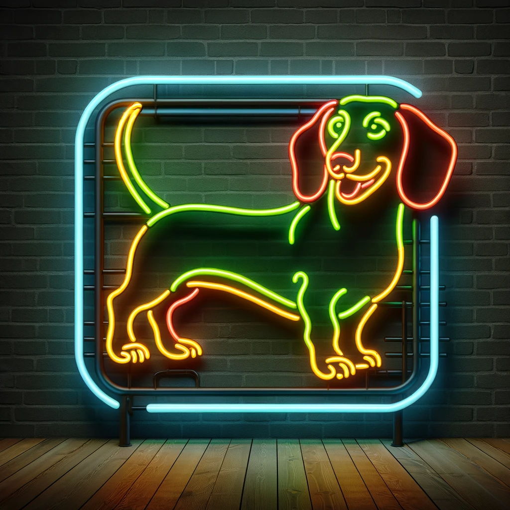 dachshund neon sign