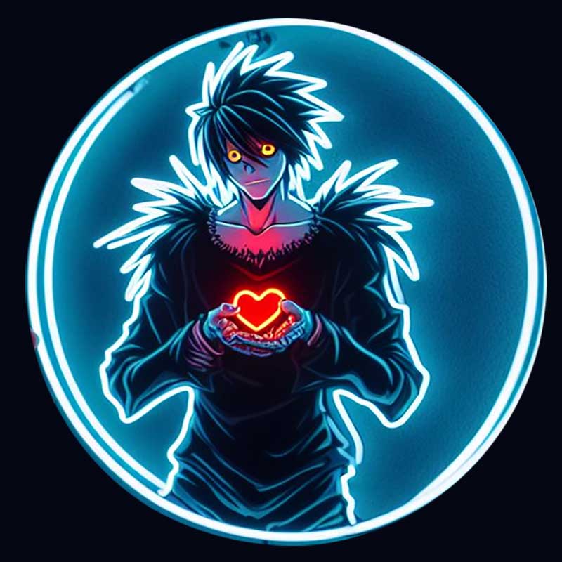 light death note heart neon sign