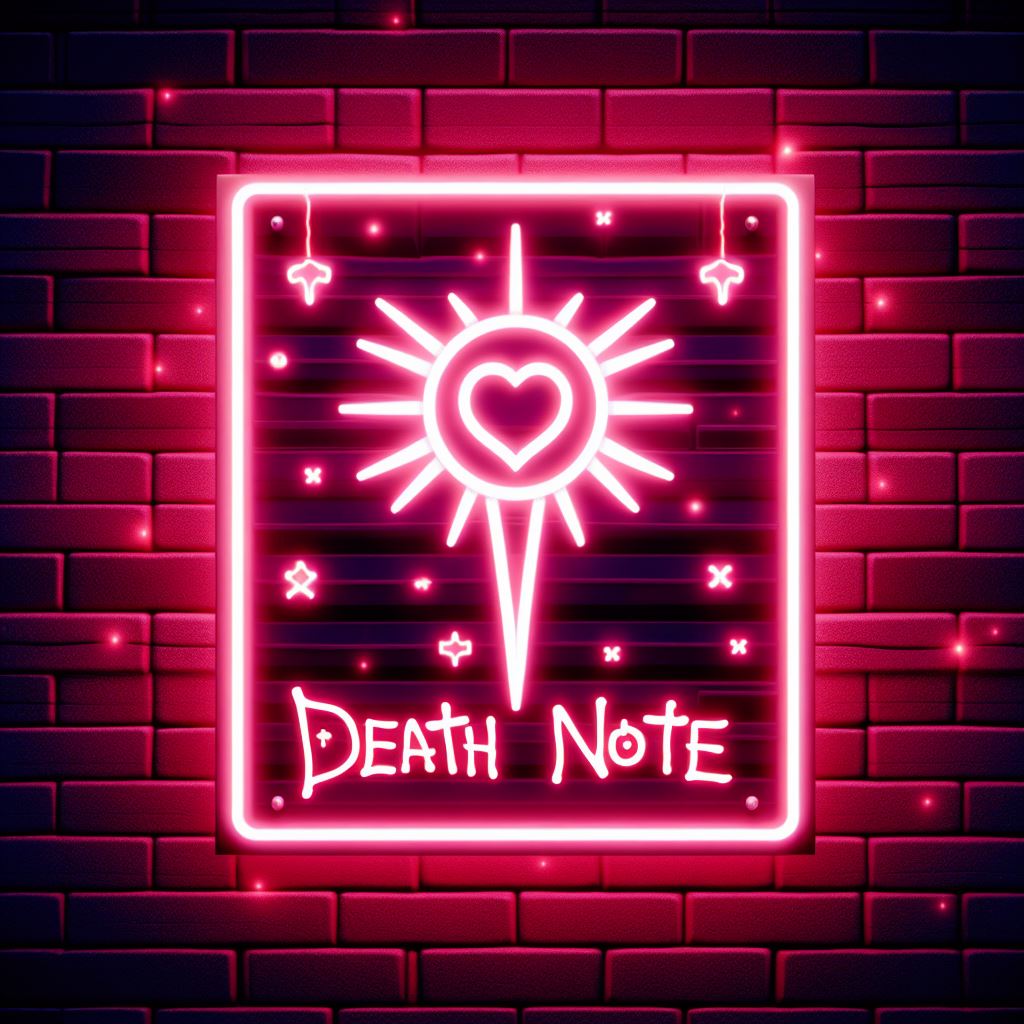 death note heart neon sign