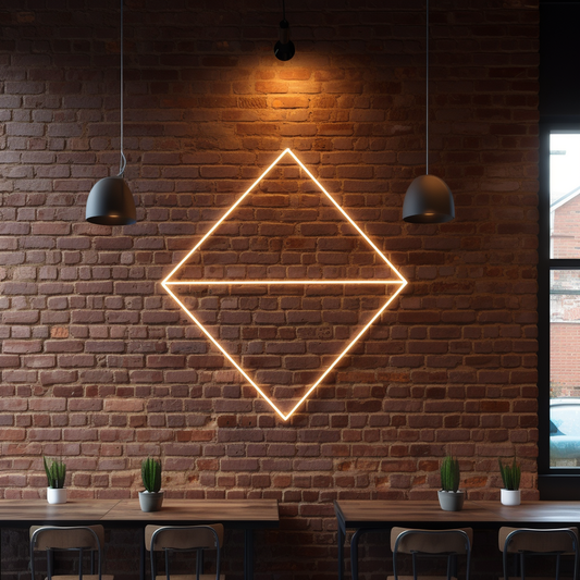 diamond district geometric neon sign