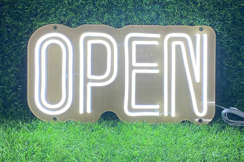 Double Tubing OPEN Neon Sign