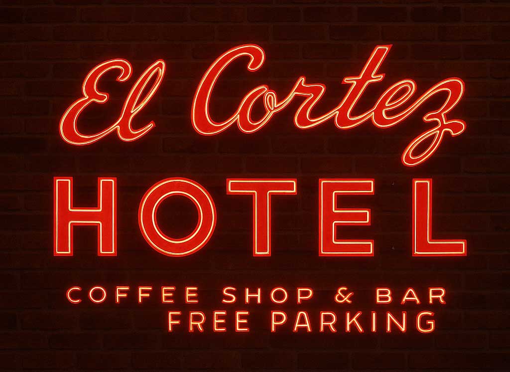 El Cortez Hotel Neon Sign