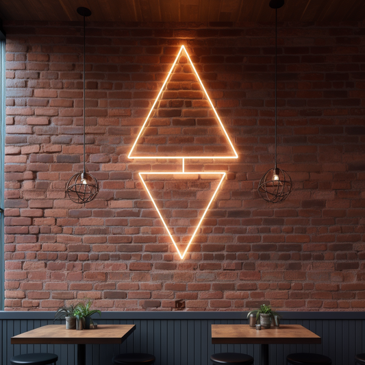 existence geometric triangles neon sign