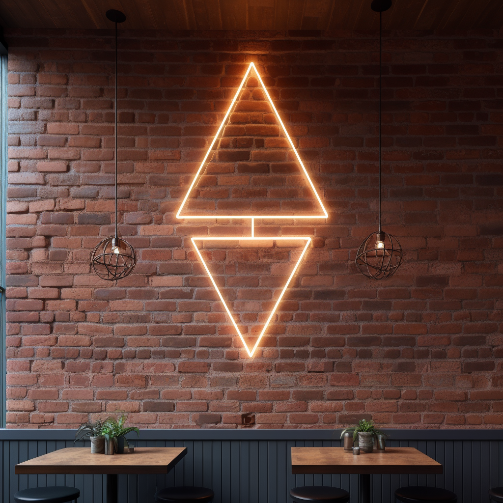 existence geometric triangles neon sign