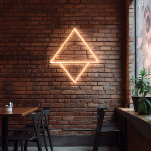 existence geometric triangles neon sign