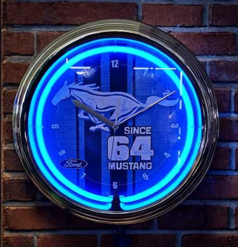 ford mustang neon clock