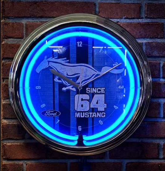 ford mustang neon clock
