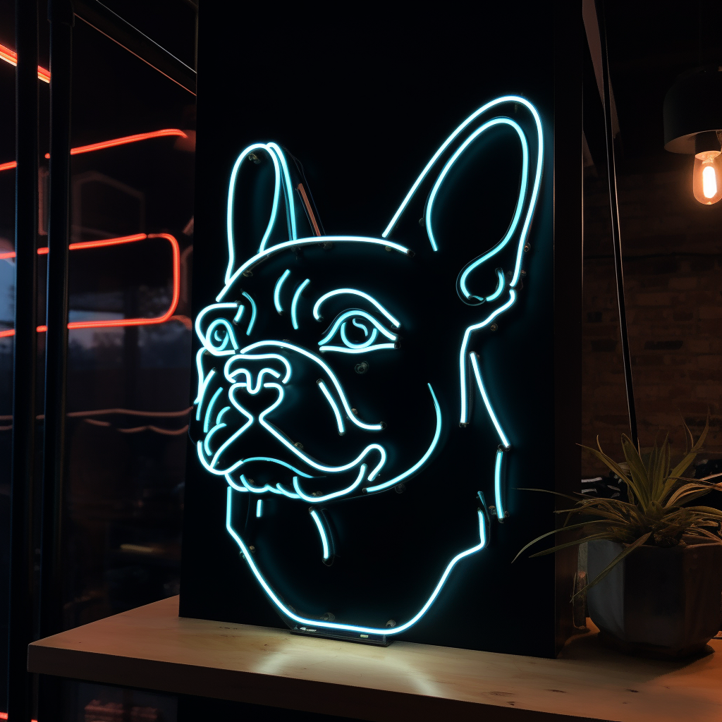 french bulldog neon sign