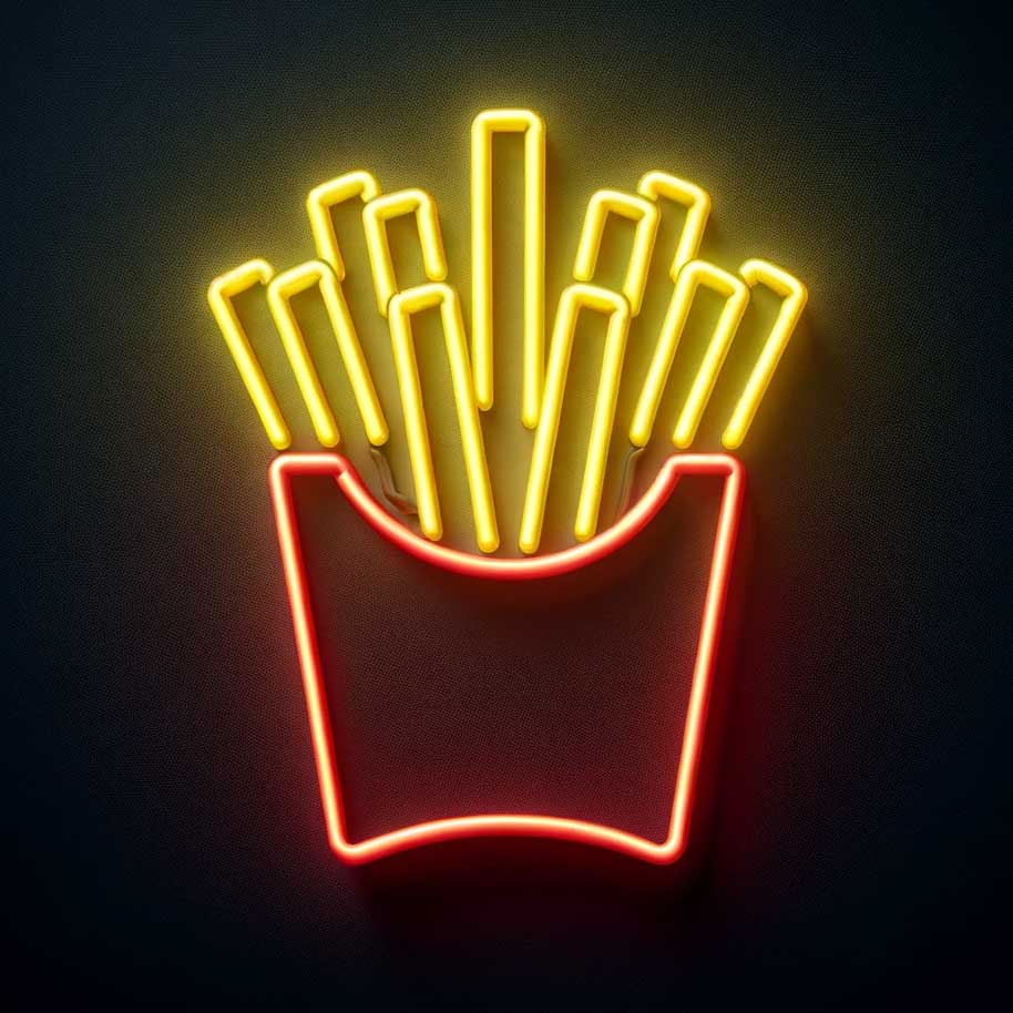 Small Fries Sign French Fries Neon Sign – NeonSignly.com