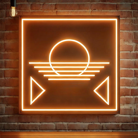 geometric horizon neon sign