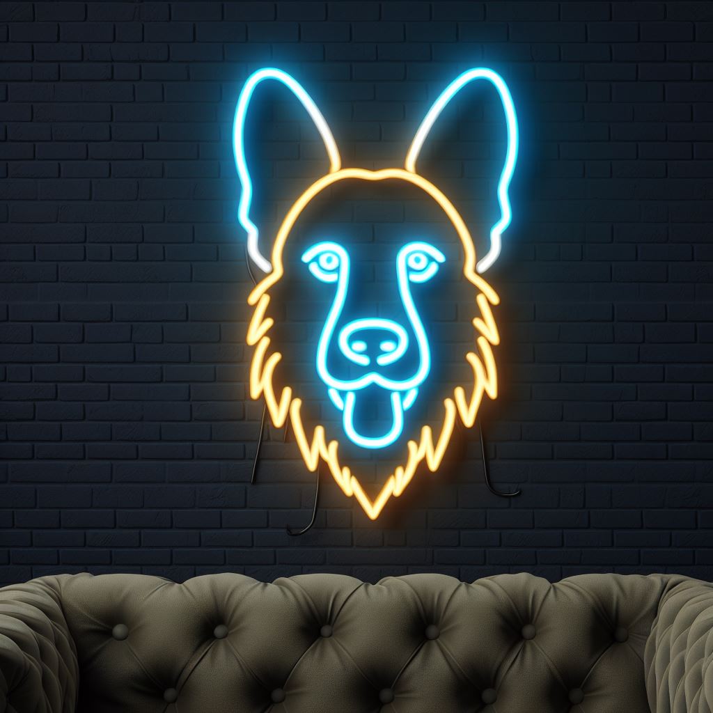 german shepherd neon sign